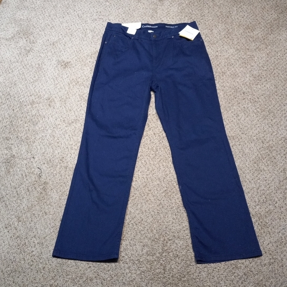 NWT Croft & Barrow blue natural fit 12 average blue pants, $36.00